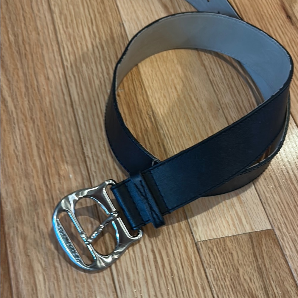 Michael Kors Black Designer Belt With Silver Genuine Leather